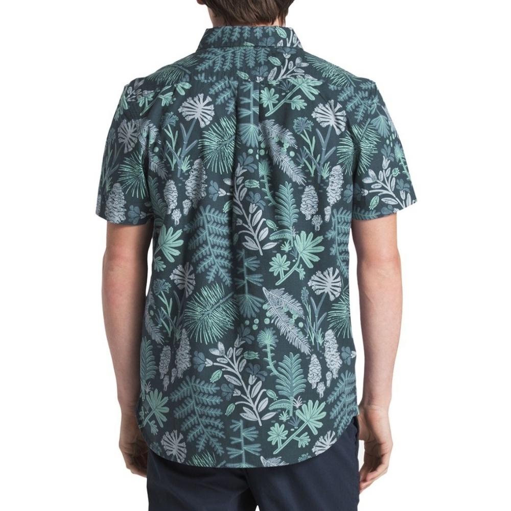 North Face "Bay Trail" Short Sleeve Shirt Floral Pattern Navy Blue Men's Size XL - Picture 2 of 12